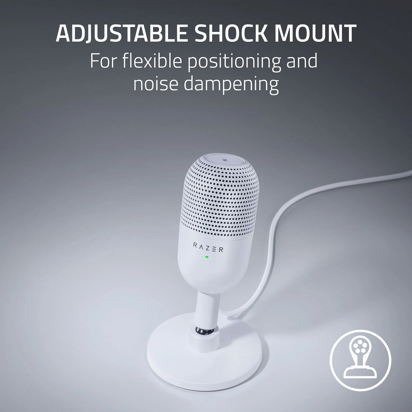Seiren V3 Mini Ultra-Compact USB Microphone, Tap to Mute, White Edition