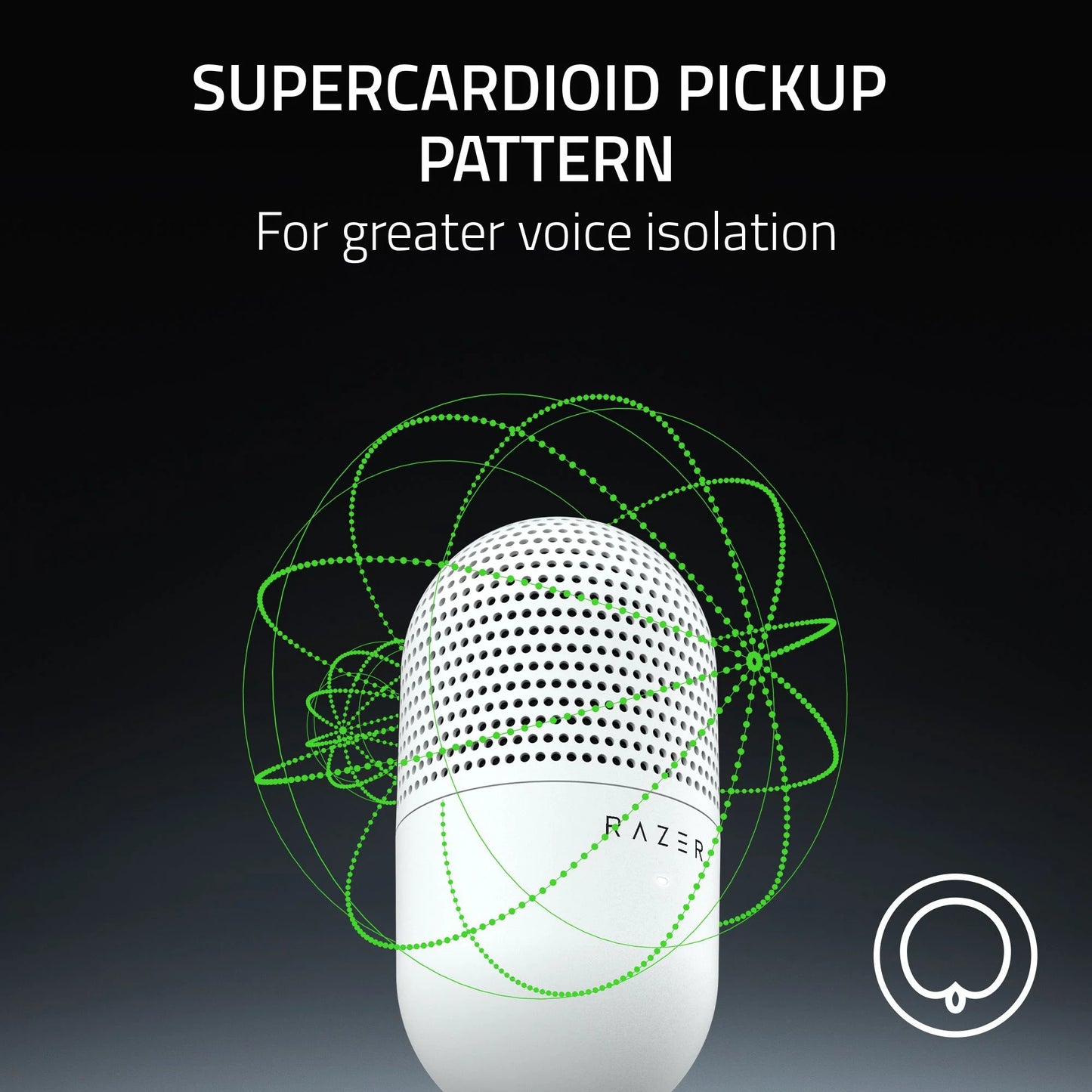 Seiren V3 Mini Ultra-Compact USB Microphone, Tap to Mute, White Edition